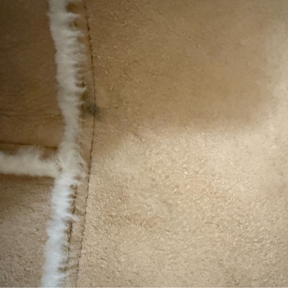 Vintage Sage Shearling Coat Tan Shearling Lined Button Front Jacket - Picture 10 of 10